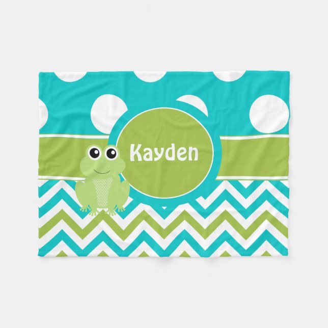 Couverture turquoise de monogramme de Chevron de (Devant (Horizontal))