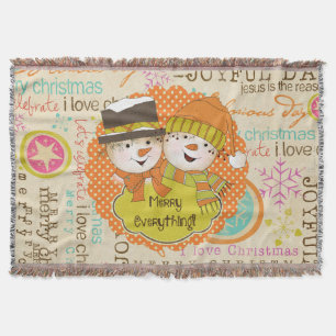 Couverture Typographie Snowmen Joyeux Tout Jeu de Vacances