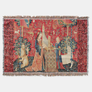 COUVERTURE UNICORN ET DAME JOUER ORGE AVEC ANIMAUX