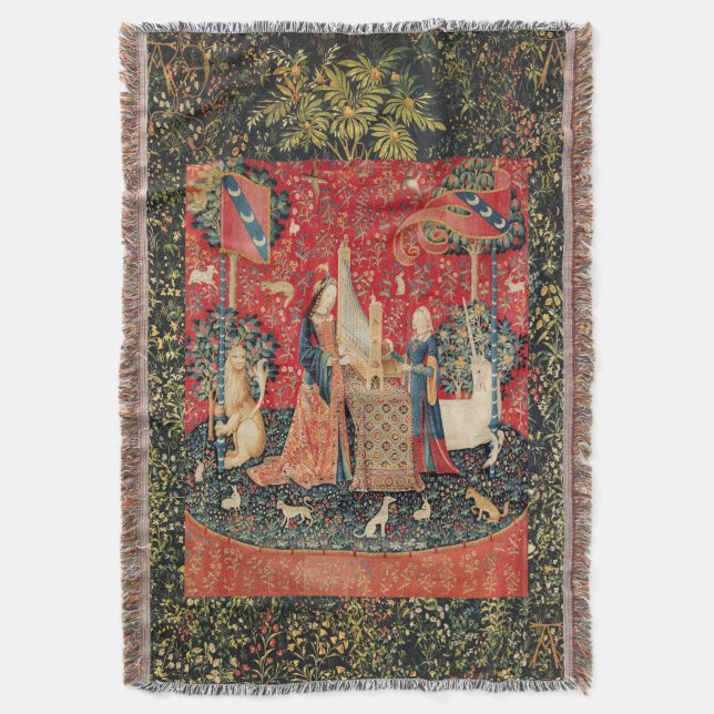 COUVERTURE UNICORN ET DAME JOUER ORGE AVEC ANIMAUX (devant Vertical)