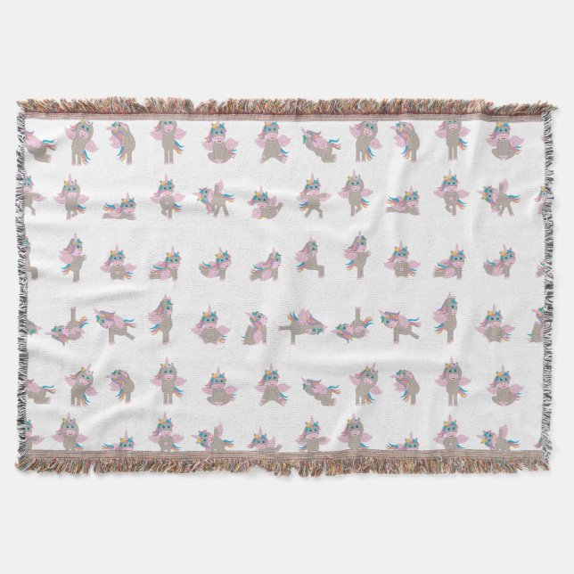 Couverture Unicorn Yoga Poses Design Motif (Devant)