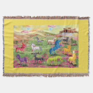 Couverture Unicornes De La Forme Fringe Unimaise - Jaune
