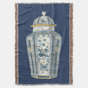 Couverture Urne asiatique décorative dans bleu et blanc