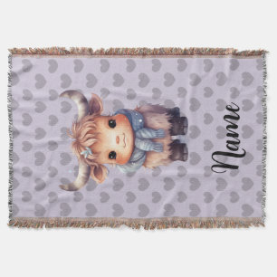 Couverture Vache et coeurs d'hiver mignons