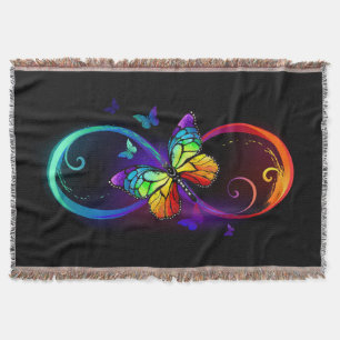 Couverture Vibrant infinity with rainbow butterfly on black