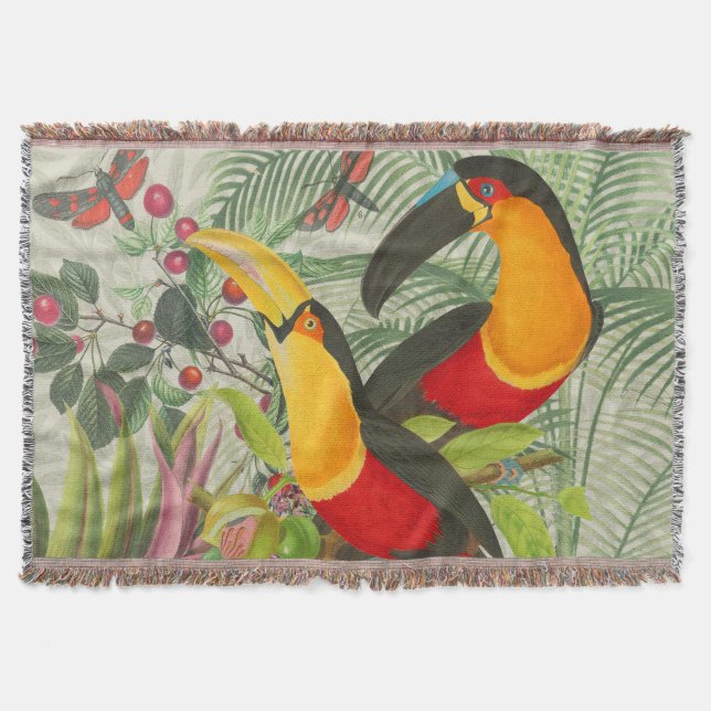 Couverture Vibrant Tropical Toucan Birds Art Exotic Jungle (Devant)