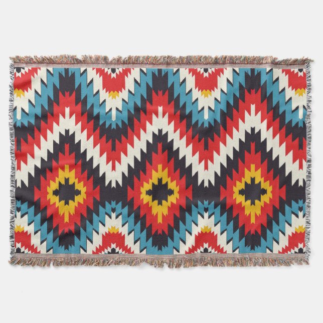 Couverture Vibrant Zigzag Southwestern Design (Devant)