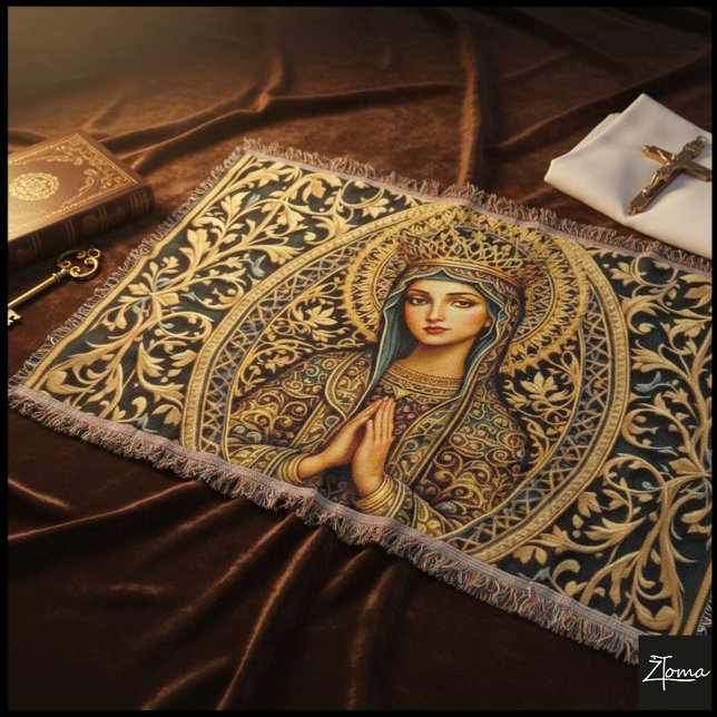 Couverture Vierge Marie Révérence Dorée (Créateur téléchargé)
