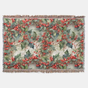 Couverture Vintage aquarelle sainte baies feuilles