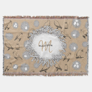 Couverture Vintage Birds & Nid Rustic Kraft Brown