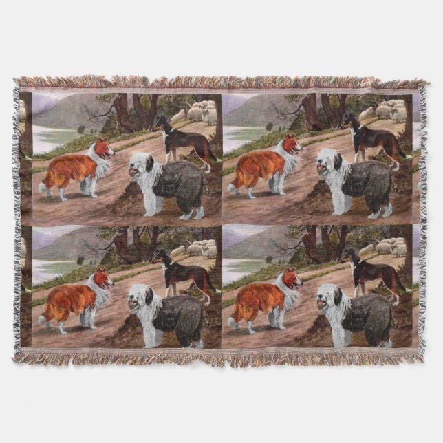 Couverture Vintage Collie Dog Trio (Devant)