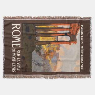 Couverture vintage de jet de voyage de Rome Italie