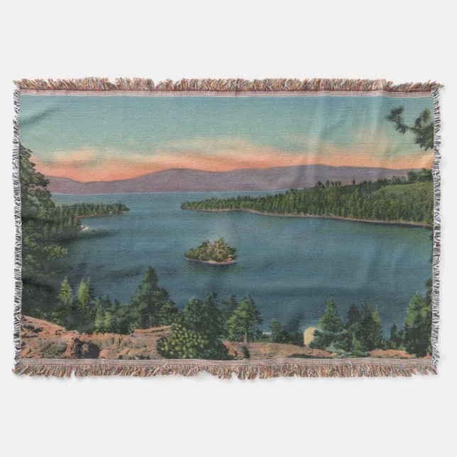 Couverture Vintage Emerald Bay Lake Tahoe Lance Blanket (Devant)