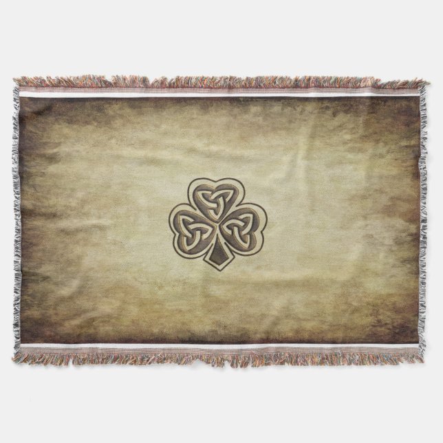 Couverture Vintage grundge shamrock irlandais tendance (Devant)