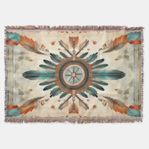 Couverture Vintage Native Feather Retro Dream Catcher Motif