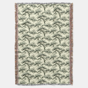 Couverture Vintage Oriental Japonais Bonsai Tree Motif