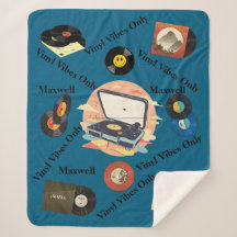 Couverture vintage rétro vinyle Sherpa