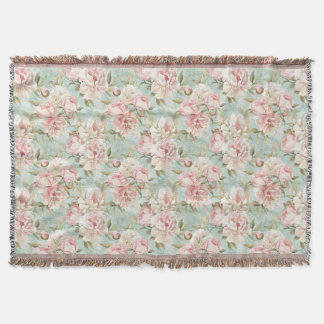 Couverture Vintage style neutral floral pattern
