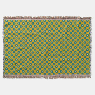 Couverture Vintage vert Motif de fleurs du Sud de la France
