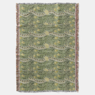 Couverture Vintage William Morris Daffodil Fleurs Jaune
