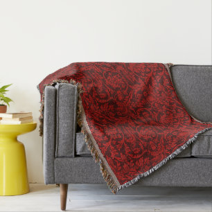 Couverture Vintage William Morris Oiseaux rouges Fruits de fe