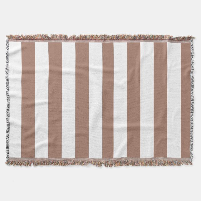 Couverture Vintages bandes verticales Mocha Mousse Blanc (Devant)