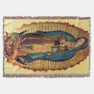Couverture Virgin Mary Guadalupe Full Tilma Lance Blanche