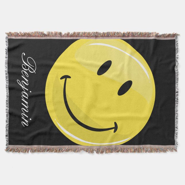 Couverture Visage heureux jaune classique (Devant)