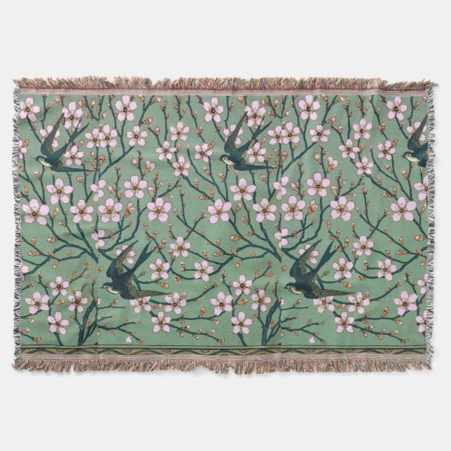 Couverture Walter Crane Swallows and Almonds Throw Blanket (Devant)