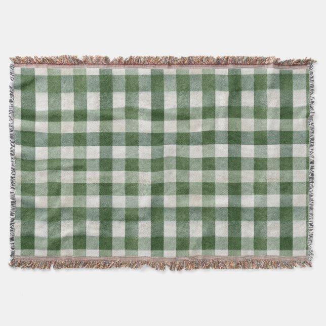 Couverture Warm Cream Green Plaid Stripes Christmas (Devant)