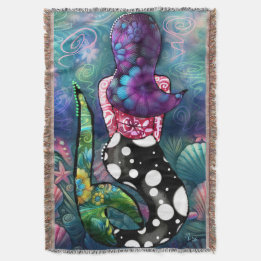 Couverture Whimsical Abstract Mermaid Nautical Teal Seashells