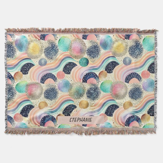 Couverture Whimsical Pastel Rainbow Waves & Parties scintilla (Devant)