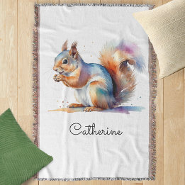Couverture Whimsical Watercolor Squirrel Personalized