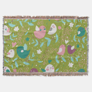 Couverture Whimsy Tweety Birds on Vines Throw Blanket