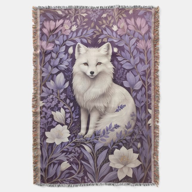 Couverture White Arctic Fox Lavender William Morris Fleurs (devant Vertical)