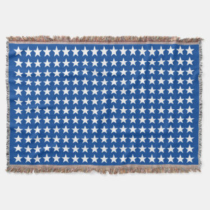 Couverture White Stars Motif sur le thème du drapeau bleu amé