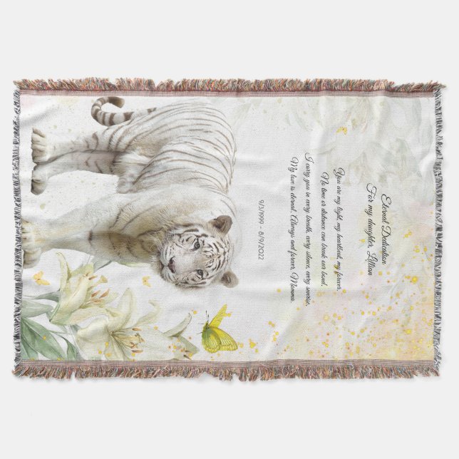 Couverture White Tiger and Lilies Devotion Blanket (Devant)