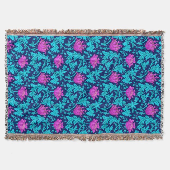 Couverture William Morris Anemone, Marine, Turquoise & Magent (Devant)