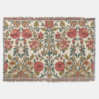 Couverture William Morris Antique Honeysuckle Floral Pattern