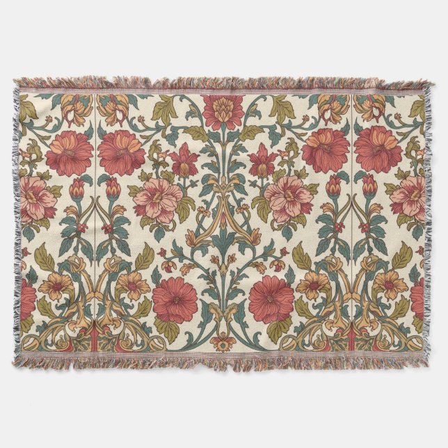 Couverture William Morris Antique Honeysuckle Floral Pattern (Devant)