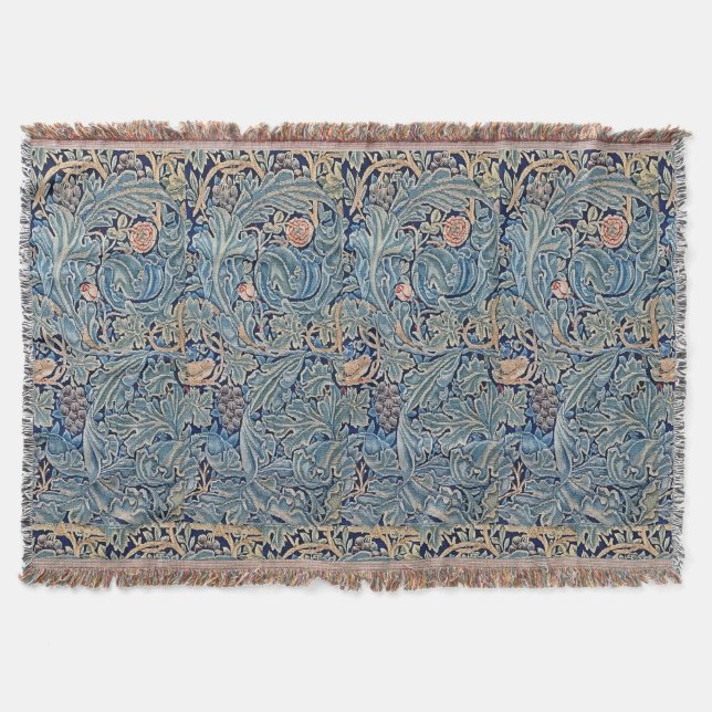 Couverture William Morris Beau motif floral bleu rose (Devant)