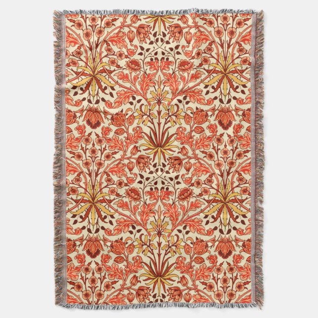Couverture William Morris Hyacinth Imprimer, orange et rouill (devant Vertical)