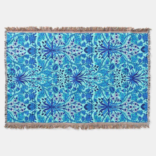 Couverture William Morris Hyacinth Print, Aqua et Turquoise (Devant)