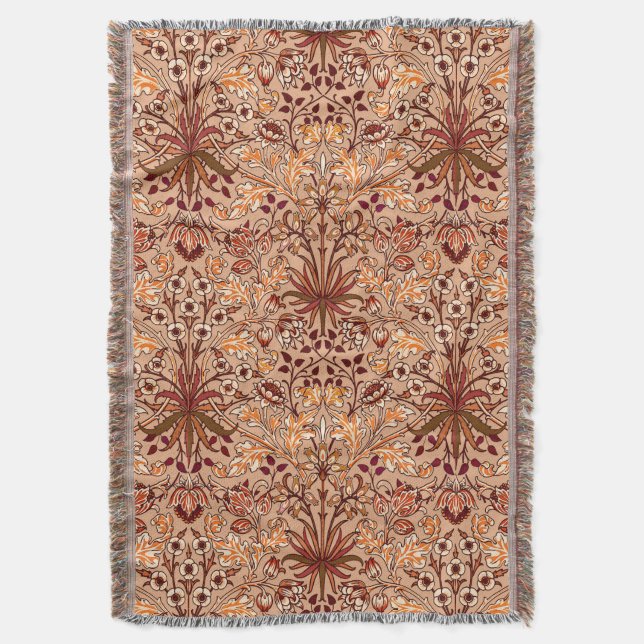 Couverture William Morris Hyacinth Print, Brown et Beige (devant Vertical)