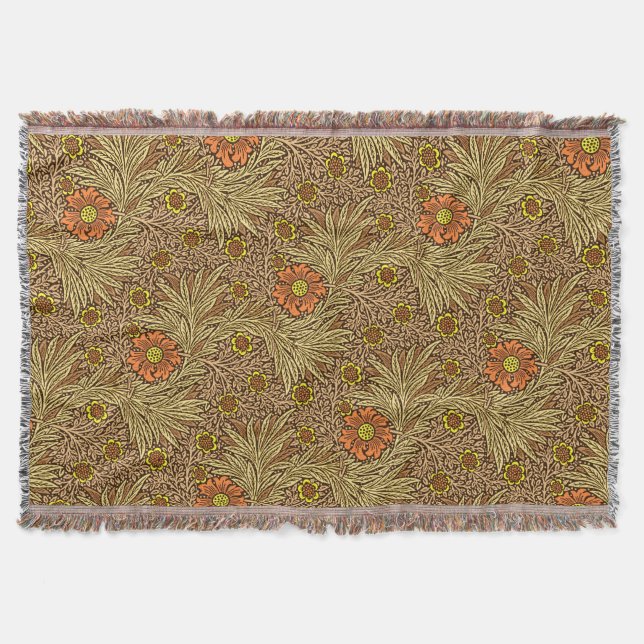 Couverture William Morris Marigold, Cuivre Brown et orange (Devant)