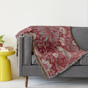 Couverture William Morris Strawberry Thief Red