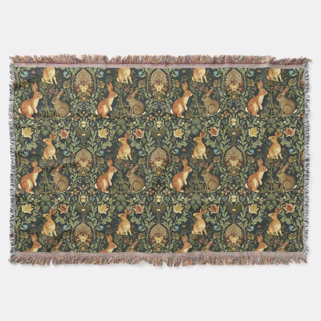 Couverture William Morris Woodland Lapins floraux Noël (Devant)