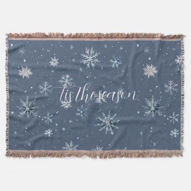 Couverture Winter Blue Silver Snowflakes Christmas (Devant)