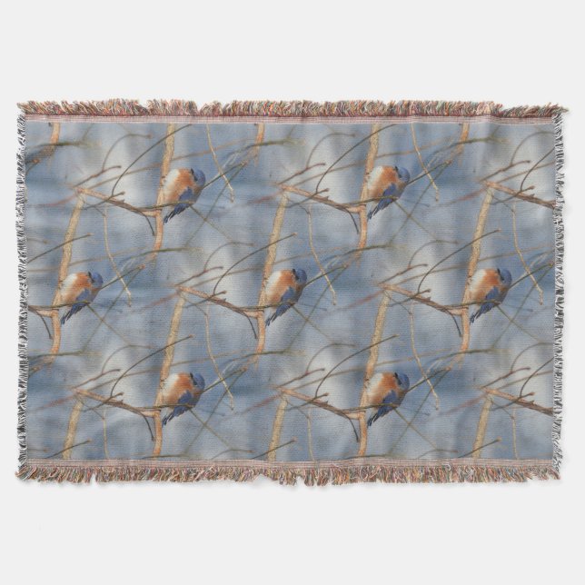 Couverture Winter Bluebird Nature Art Motif (Devant)