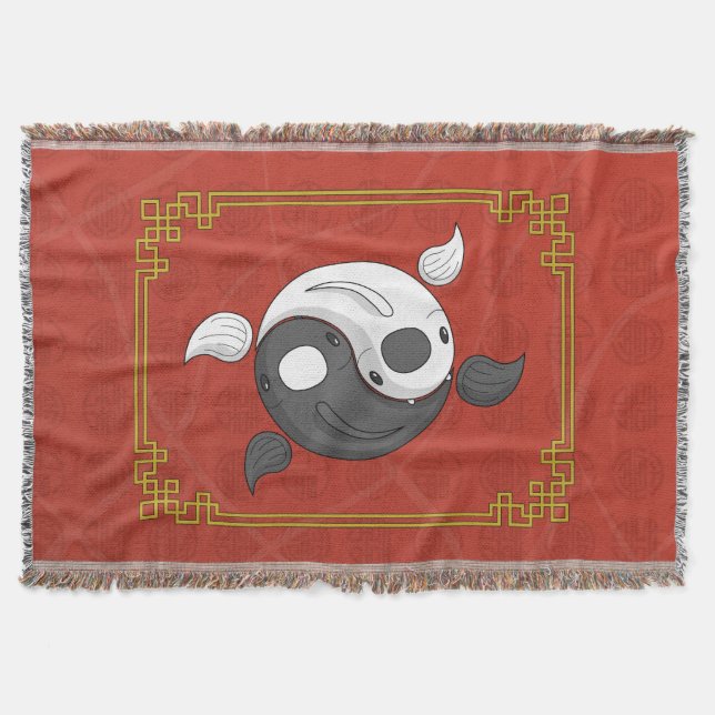 Couverture Yin et Yang le Koi Throw Blanket (Devant)